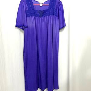 Vintage Sears Purple Fundamentals Nightgown 100% Nylon Size L